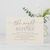 Vorabend, klassisches Hochzeitessen Probe Einladung (Stehend Vorderseite)