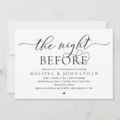 Vorabend, klassisches Hochzeitessen Probe Einladung (Vorderseite)