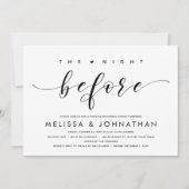 Vorabend, Modernes Hochzeitsessen Probe Einladung (Vorderseite)