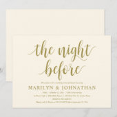 Vorabend, Modernes Hochzeitsessen Probe Einladung (Vorne/Hinten)