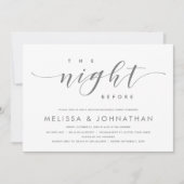 Vorabend, Modernes Hochzeitsessen Probe Einladung (Vorderseite)