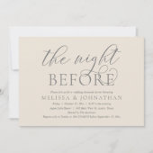 Vorabend, Modernes Hochzeitsessen Probe Einladung (Vorderseite)