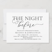 Vorabend, Modernes Hochzeitsessen Probe Einladung (Vorderseite)