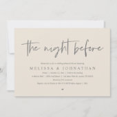 Vorabend, Modernes Hochzeitsessen Probe Einladung (Vorderseite)