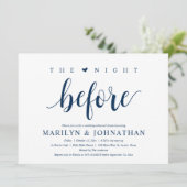 Vorabend, Modernes Hochzeitsessen Probe Einladung (Stehend Vorderseite)