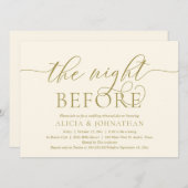 Vorabend, Modernes Hochzeitsessen Probe Einladung (Vorne/Hinten)