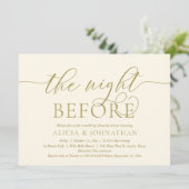 Vorabend, Modernes Hochzeitsessen Probe Einladung (Stehend Vorderseite)