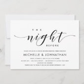 Vorabend, Modernes Hochzeitsessen Probe Einladung (Vorderseite)