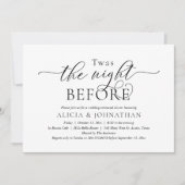 Vorabend, Modernes Hochzeitsessen Probe Einladung (Vorderseite)