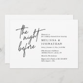 Vorabend, Modernes Hochzeitsessen Probe Einladung (Vorne/Hinten)