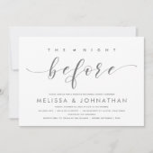 Vorabend, Modernes Hochzeitsessen Probe Einladung (Vorderseite)