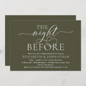 Vorabend, Modernes Hochzeitsessen Probe Einladung (Vorne/Hinten)