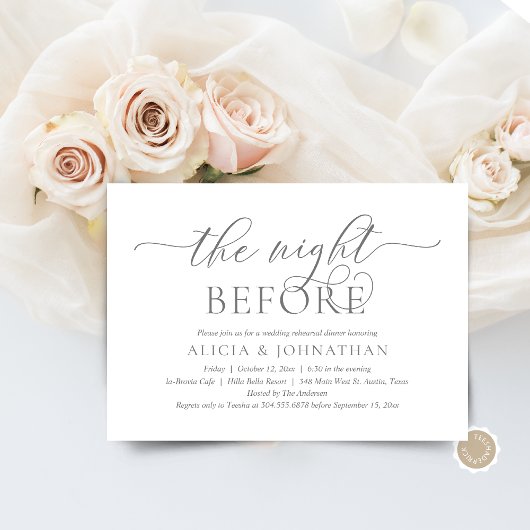 Vorabend, Modernes Hochzeitsessen Probe Einladung