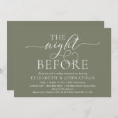 Vorabend, Modernes Hochzeitsessen Probe Einladung (Vorne/Hinten)