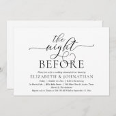 Vorabend, Modernes Hochzeitsessen Probe Einladung (Vorne/Hinten)