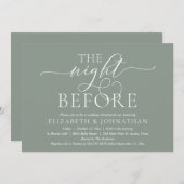 Vorabend, Modernes Hochzeitsessen Probe Einladung (Vorne/Hinten)