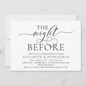 Vorabend, Modernes Hochzeitsessen Probe Einladung (Vorderseite)