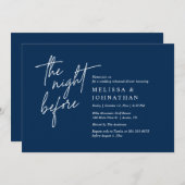 Vorabend, Modernes Hochzeitsessen Probe Einladung (Vorne/Hinten)