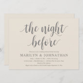 Vorabend, Modernes Hochzeitsessen Probe Einladung (Vorne/Hinten)