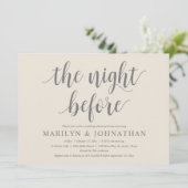 Vorabend, Modernes Hochzeitsessen Probe Einladung (Stehend Vorderseite)