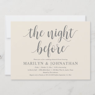 Vorabend, Modernes Hochzeitsessen Probe Einladung