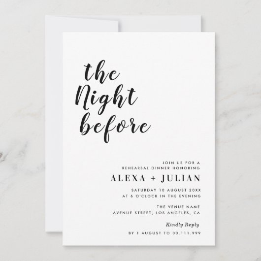 Vorabend Probe Einladung (Vorderseite)