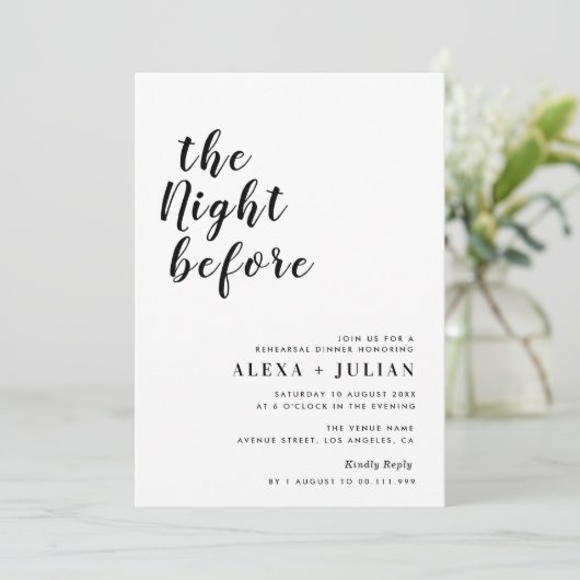 Vorabend Probe Einladung (Stehend Vorderseite)