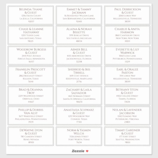 Voradressierte Adressenmarken Aufkleber (Blatt)