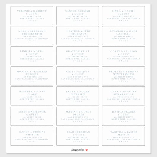 Voradressierte Aufkleber für das Etikett für Hochz (Blatt)