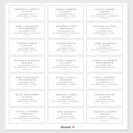 Voradressierte Aufkleber für das Etikett für Hochz (Blatt)