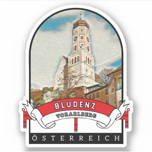 Vorarlberg Bludenz Österreich Souvenir Aufkleber (Vorderseite)