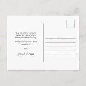 Voraussichtlicher Herbst Baby Herbstliche Blume Sc Ankündigungspostkarte (Rückseite)