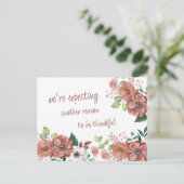 Voraussichtlicher Herbst Baby Herbstliche Blume Sc Ankündigungspostkarte (Stehend Vorderseite)