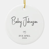 Voraussichtliches Paar Foto New Baby Due 2024 Keramik Ornament (Vorne)