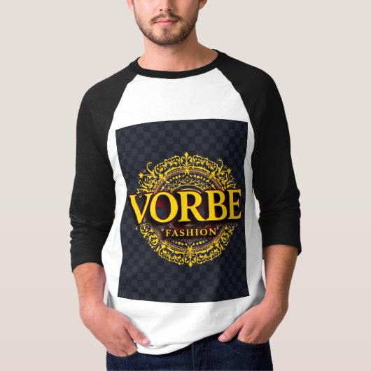 VORBE Fashion Premium Gold Monogram Raglan T - Shi T-Shirt (Vorderseite)