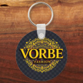 VORBE Fashion Signature Gold Monogram Schlüsselanh Schlüsselanhänger (Rückseite)