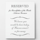 Vorbehalten für Großvater der Gedenkhochzeit Fotoplatte (Vorderseite)