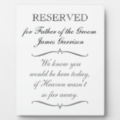 Vorbehalten für Vater der Groom-Hochzeitsfeier Fotoplatte (Vorderseite)