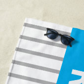 VORBEHALTEN oder Name, Sky Blue & Gray Streifen Strandtuch (Beispiel)