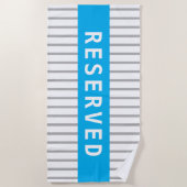 VORBEHALTEN oder Name, Sky Blue & Gray Streifen Strandtuch (Vorderseite)