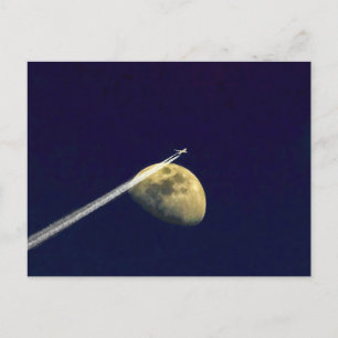 Vorbei am Mond fliegen Postkarte