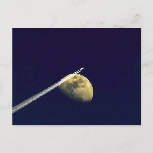 Vorbei am Mond fliegen Postkarte (Vorderseite)