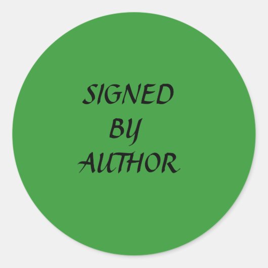 VORBEI AUTOR UNTERZEICHNET RUNDER AUFKLEBER (Vorderseite)