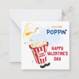 Vorbeischauen Popcorn Klassenzimmer Valentinskarte Mitteilungskarte