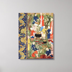 Vorbereiten einer Mahlzeit Leinwanddruck