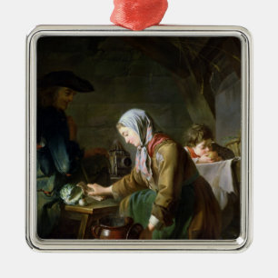 Vorbereiten einer Mahlzeit Silbernes Ornament