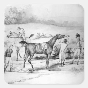 Vorbereiten für ein Rennen Quadratischer Aufkleber