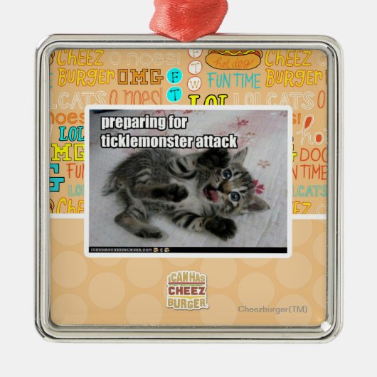 Vorbereiten für Ticklemonster Angriff Ornament Aus Metall (Vorne)