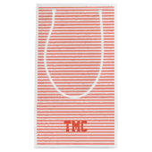 Vorbereiten Monogramm-Initialen Orange Strip Zeitl Kleine Geschenktüte (Vorderseite)