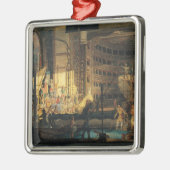 Vorbereiten von Landschaft in einem Theater Silbernes Ornament (Links)